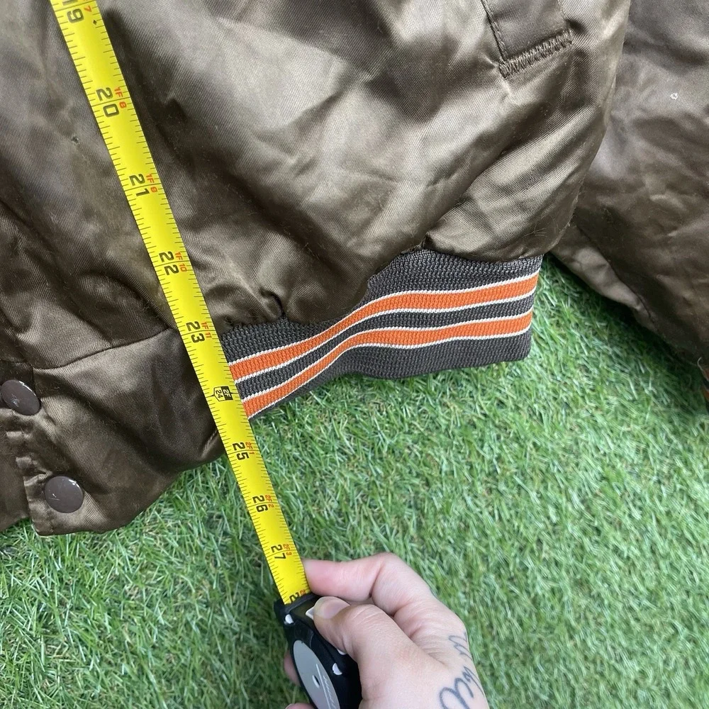 Vintage Cleveland Browns Chalk Line Jacket Mens Medium Satin Bomber NFL 90s